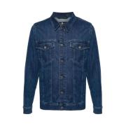 Indigo Denim Jack Spreid Kraag 7 For All Mankind , Blue , Heren