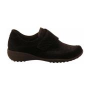 Dames Nubuck Leren Schoenen Waldläufer , Black , Dames