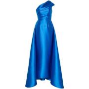 Blauwe Satijnen One-Shoulder Jurk Solace London , Blue , Dames