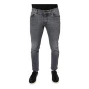 Skinny Denim Jeans met Logodetails Dolce & Gabbana , Gray , Heren