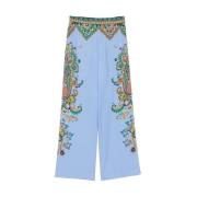 Hemelsblauwe Paisley Print Elastische Tailleband Etro , Blue , Dames