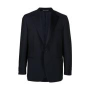 Zwarte Wol Blazer Canali , Blue , Heren