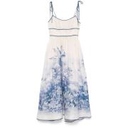 Grafische Print Linnen Jurk Zimmermann , Multicolor , Dames