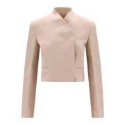 Beige Ss23 Blazer met Morello Broek Salvatore Ferragamo , Beige , Dame...