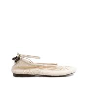 Witte Leren Enkelband Schoenen Alohas , White , Dames