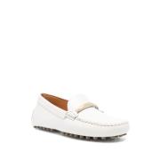 Witte Logo Plaque Gommino Zool Schoenen Tod's , White , Dames