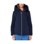 Korte Blauwe Winterjas met Capuchon Emme DI Marella , Blue , Dames