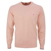 Tipped Pima Katoenen Sweatshirt Tommy Hilfiger , Pink , Heren