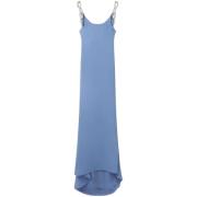 Blauwe Satijnen Ketting-Link Schouder Jurk Stella McCartney , Blue , D...