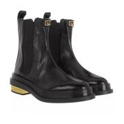 Zwarte Leren Bootie met Gouden Accenten Giuseppe Zanotti , Black , Dam...