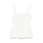 Witte Linnen Taillevest Faithfull the brand , White , Dames