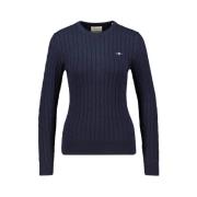 Klassieke Pullover Trui Gant , Blue , Dames