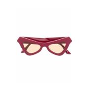 Bordeaux Rode Cat-Eye Zonnebril Retrosuperfuture , Red , Heren