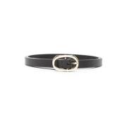 Zwarte Leren Riem met Gespsluiting Anine Bing , Black , Dames