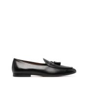 Zwart Leren Kwast Detail Amandel Teen Tod's , Black , Heren