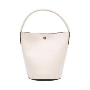 Beige Leren Bucket Bag met Gouden Hardware Longchamp , Beige , Dames