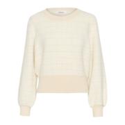 Pofmouw Gebreide Trui Egret Karen by Simonsen , Beige , Dames