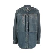 Stonewashed Denim Overshirt Isabel Marant , Blue , Dames