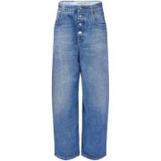 Blue Denim Button Fly Jeans MM6 Maison Margiela , Blue , Dames