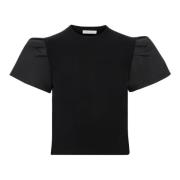 T-Shirt MET Peplum Kort Nina Ricci , Black , Dames