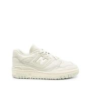 Groene Leren Sneaker Paneel Ontwerp New Balance , White , Heren