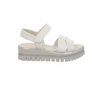 Witte sandalen met sleehak Gabor , White , Dames