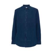 Denim Spreid Kraag Knoop Shirt Mazzarelli , Blue , Heren