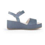 Blauwe Suède Plateau Sandalen Gabor , Blue , Dames