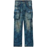 Denim Cargo Wide Leg Jeans Purple Brand , Blue , Heren