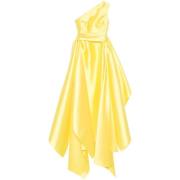 Gele Satijnen One-Shoulder Jurk Solace London , Yellow , Dames