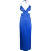 Kobaltblauwe Satijnen Cut-Out Midi Jurk Alex Perry , Blue , Dames