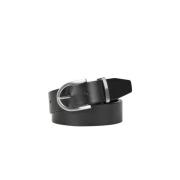 Leren riem met zilverkleurige hardware Samsøe Samsøe , Black , Unisex