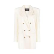 Dubbelrijige blazer met peak revers Fabiana Filippi , White , Dames