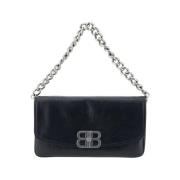 Leren schoudertas met kettinghandvat Balenciaga , Black , Dames