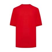 Rode Katoenen Crew Neck T-Shirt Kiton , Red , Heren