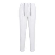 Witte katoenen ribfluwelen trekkoordbroek Kiton , White , Heren