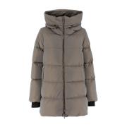 Gewatteerde Ganzendons Hooded Jas Moorer , Beige , Dames