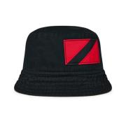 Bebey Bucket Hat Zwart Logo Off White , Black , Heren