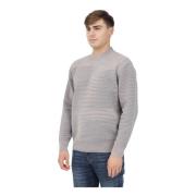 Beige Crewneck Sweater met Contrastdetails Armani Exchange , Gray , He...