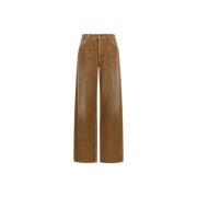 Klassieke Wide Leg Jeans met Rits Roberto Cavalli , Brown , Dames