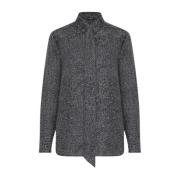 Lamé Effect Zijden Overhemd Kiton , Gray , Dames