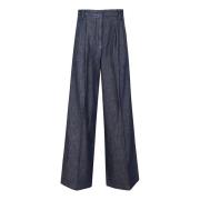 Donkere denim broek met dubbele plooi Max Mara Weekend , Gray , Dames