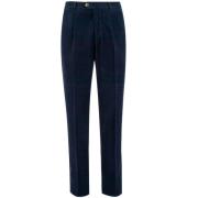 Italiaanse Corduroy Slim Fit Broek Brunello Cucinelli , Blue , Heren