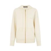 Gebreide rits hoodie met slagtand rits Roberto Cavalli , Beige , Dames