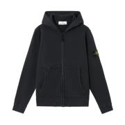 Diagonaal Fleece 'Oud' Effect in Zwart Stone Island , Black , Heren