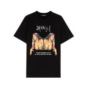 Grafische T-shirt met Logo Prints Roberto Cavalli , Black , Heren