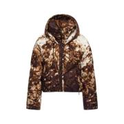 Appaloosa Print Puffer Jas Roberto Cavalli , Brown , Dames