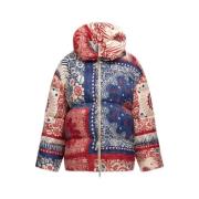 Bandana Print Puffer Jas Roberto Cavalli , Multicolor , Dames