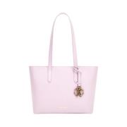 Leren Shopper met Charme en Rits Roberto Cavalli , Pink , Dames