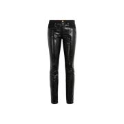 Python-Effect Skinny Jeans met Zichtbare Naden Roberto Cavalli , Black...